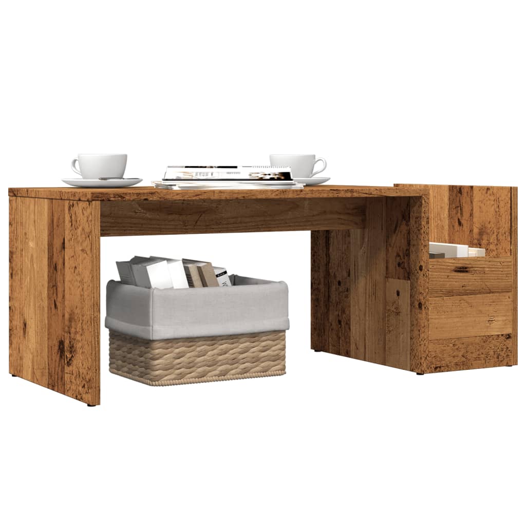 vidaXL Stolik kawowy, stare drewno, 90x45x35 cm