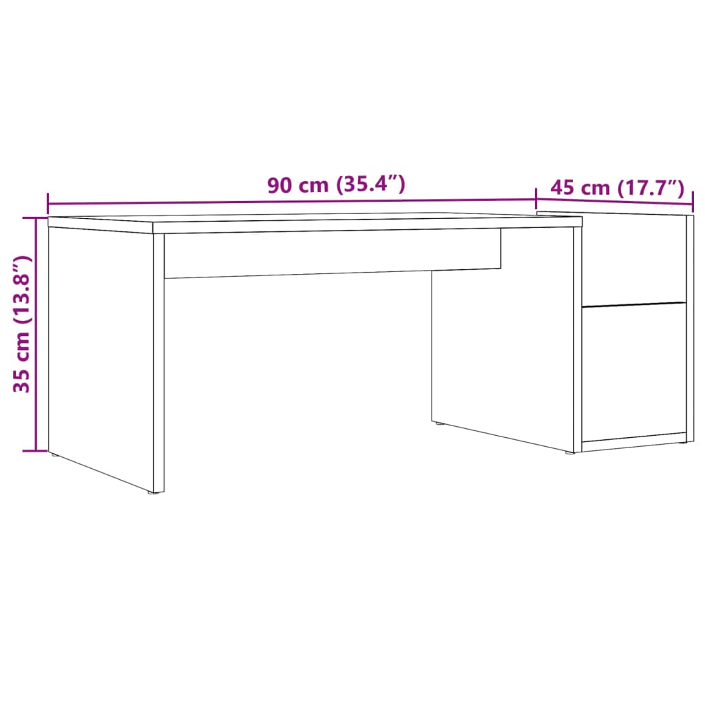 vidaXL Stolik kawowy, stare drewno, 90x45x35 cm