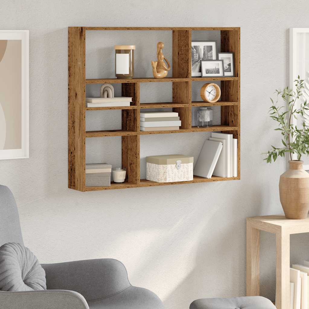 vidaXL Półka ścienna, stare drewno 90x16x78 cm materiał drewnopochodny