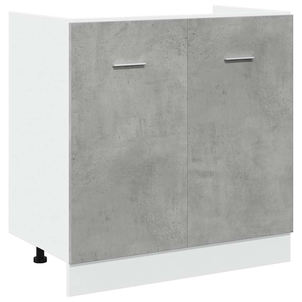 vidaXL Szafka pod zlew, "Lyon", szarość betonu, 80x46x81,5 cm