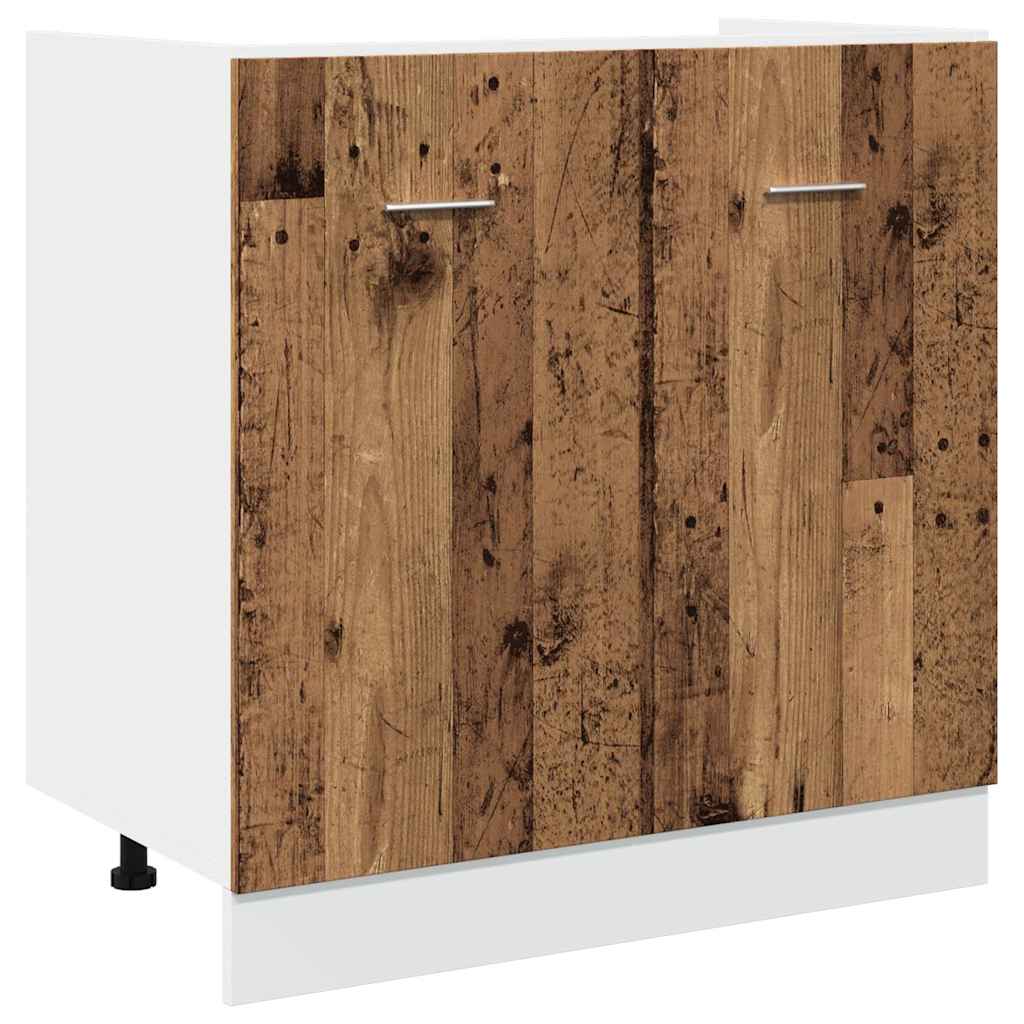 vidaXL Szafka pod zlew, "Lyon", stare drewno, 80x46x81,5 cm