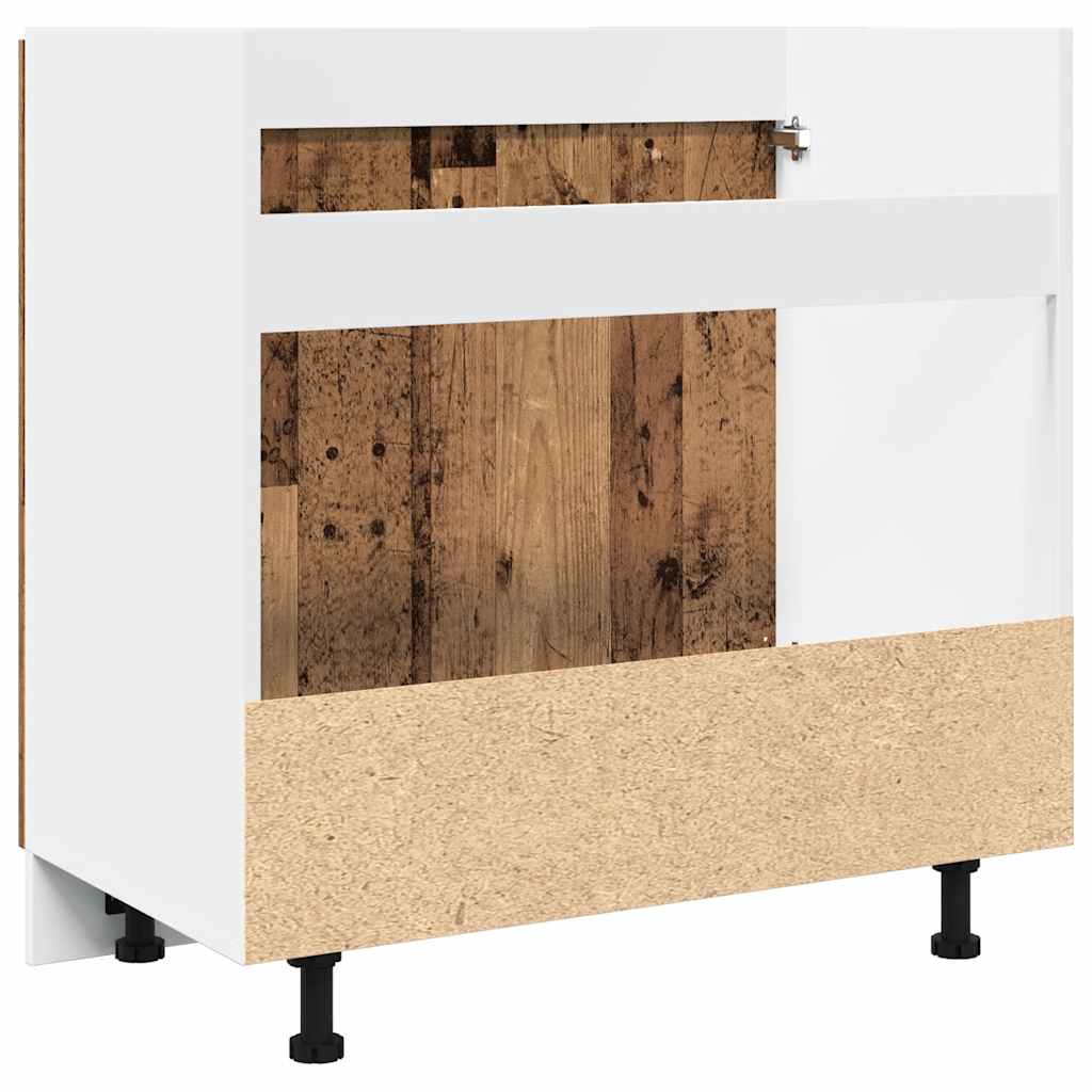 vidaXL Szafka pod zlew, "Lyon", stare drewno, 80x46x81,5 cm