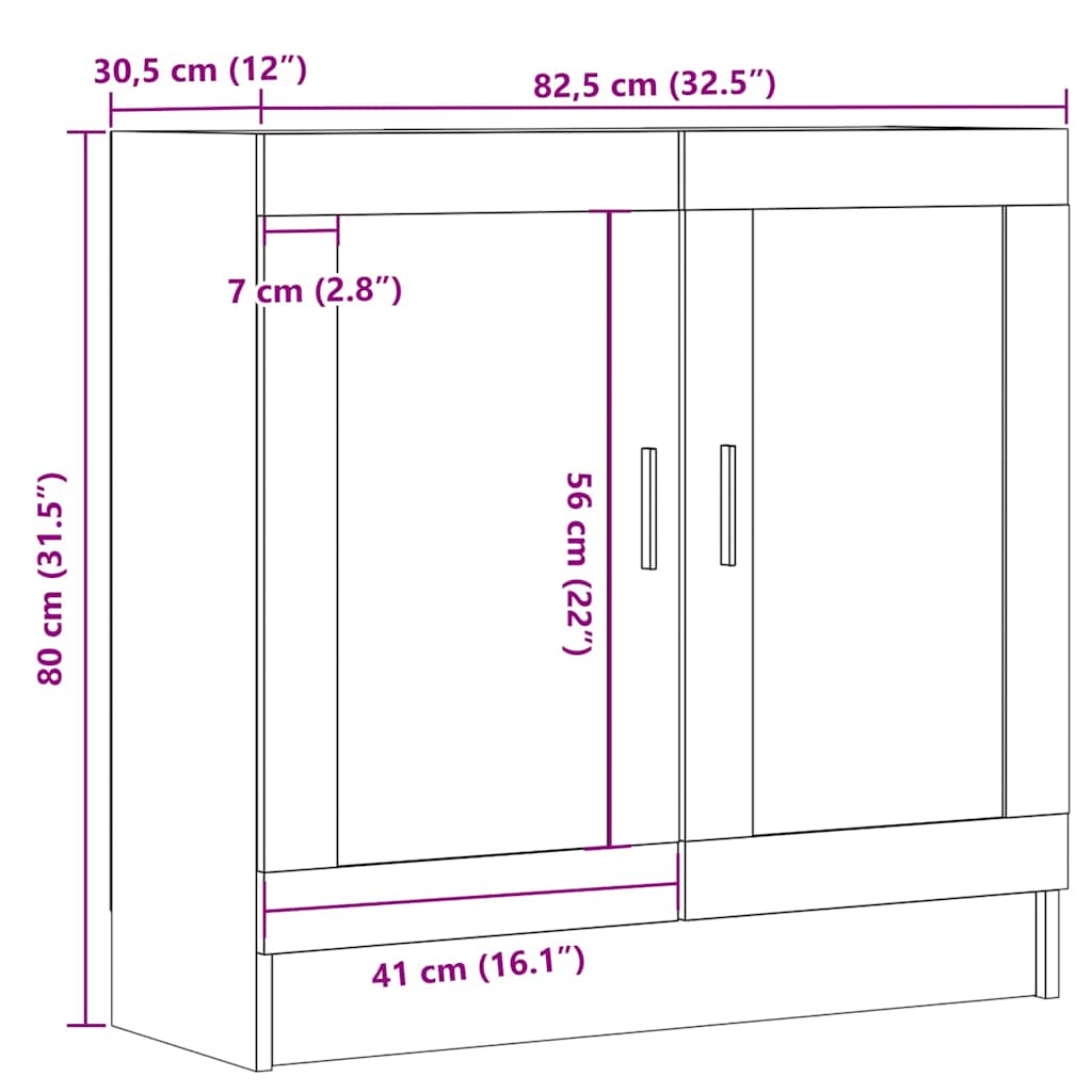 vidaXL Szafka na książki, stare drewno, 82,5x30,5x80 cm