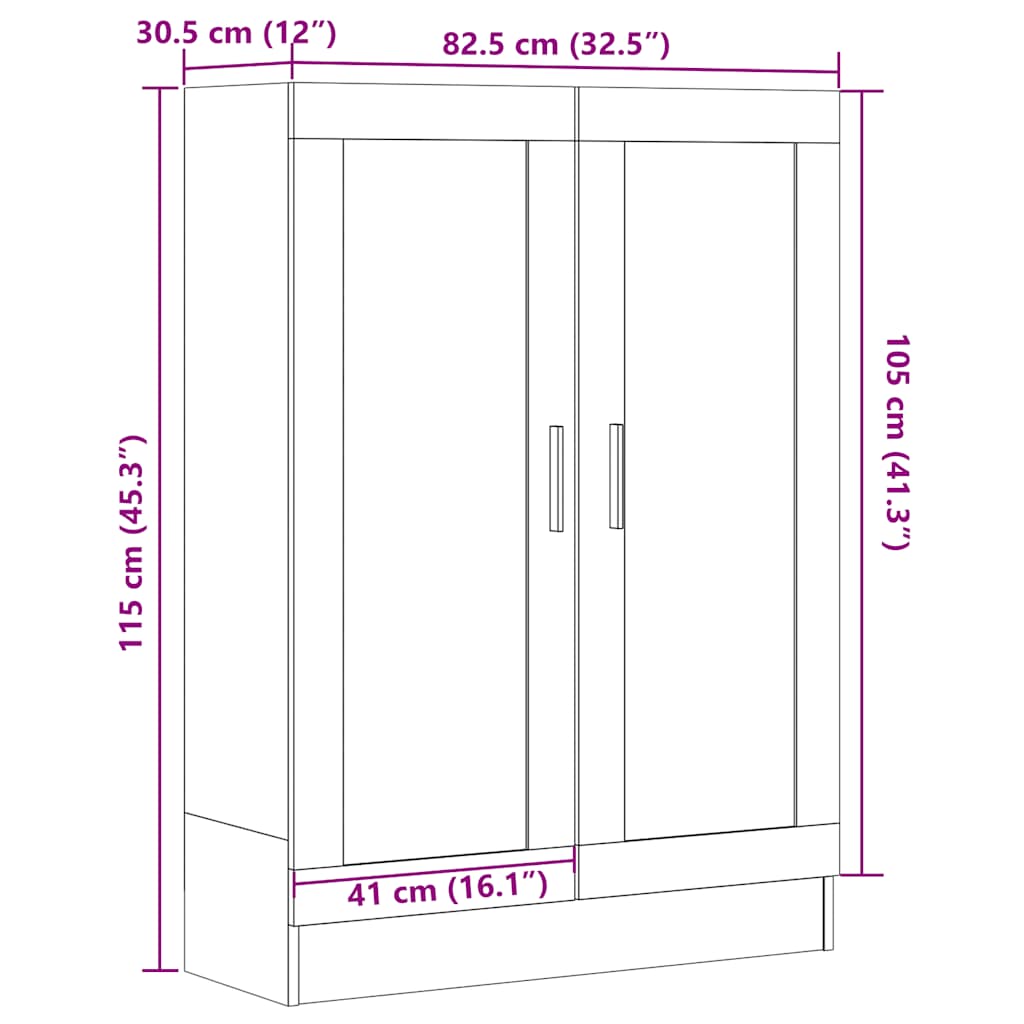 vidaXL Szafka na książki, stare drewno, 82,5x30,5x115 cm
