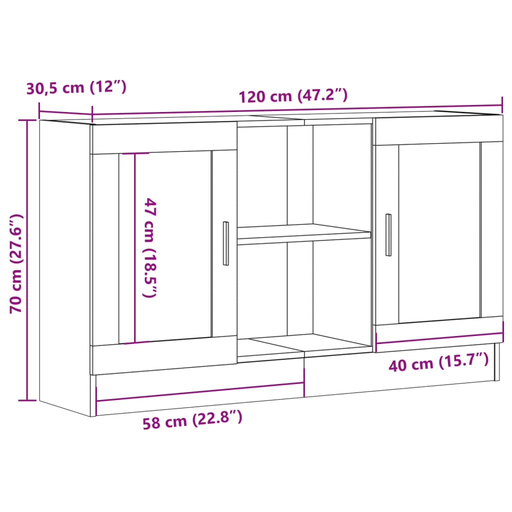 vidaXL Szafka, stare drewno, 120x30,5x70 cm, materiał drewnopochodny