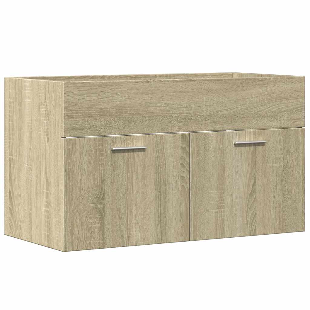 vidaXL Szafka pod umywalkę, dąb sonoma, 80x38,5x46 cm, płyta