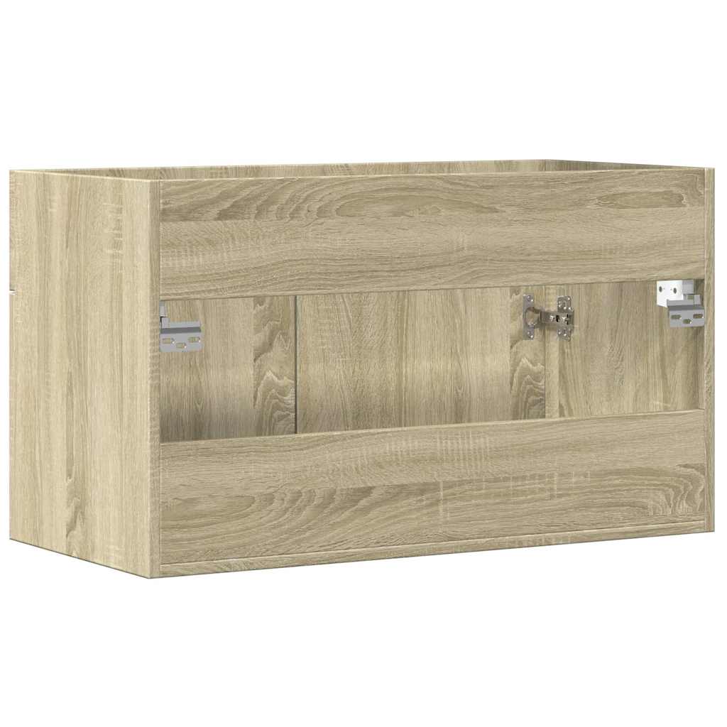 vidaXL Szafka pod umywalkę, dąb sonoma, 80x38,5x46 cm, płyta