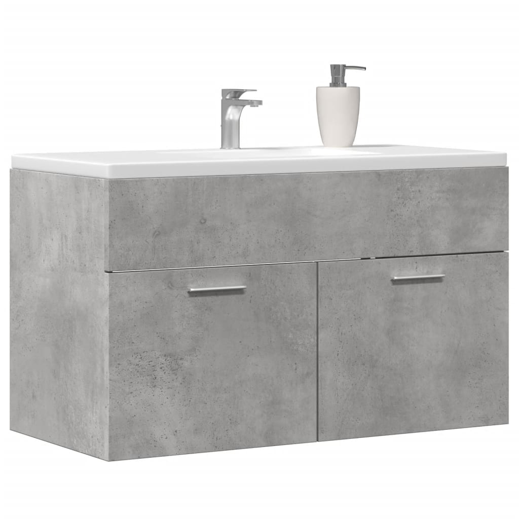 vidaXL Szafka pod umywalkę, szarość betonu, 80x38,5x46 cm, płyta