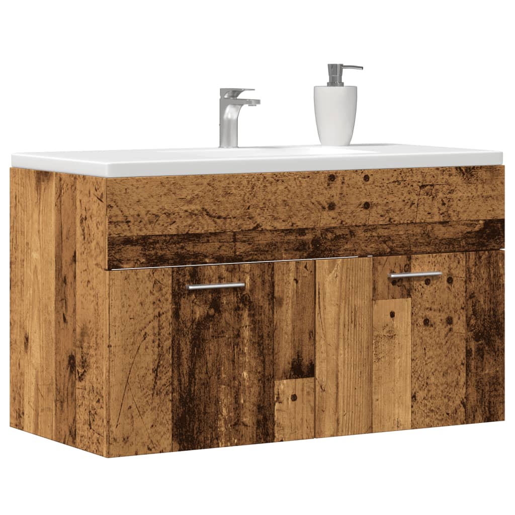 vidaXL Szafka pod umywalkę, stare drewno, 80x38,5x46 cm