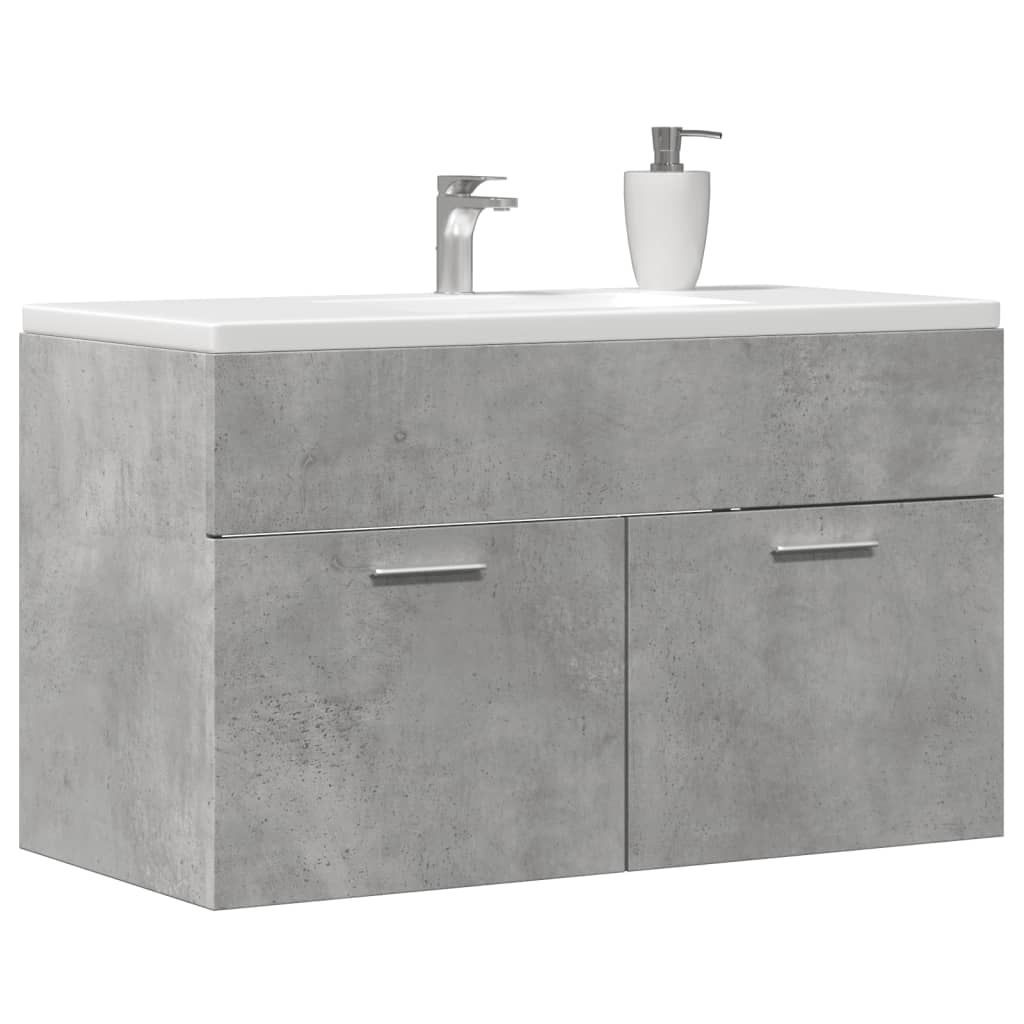 vidaXL Szafka pod umywalkę, szarość betonu, 90x38,5x46 cm