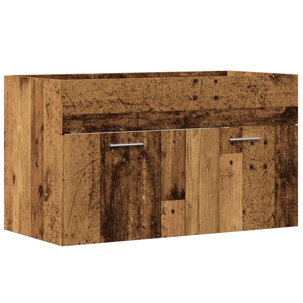 vidaXL Szafka pod umywalkę, stare drewno, 90x38,5x46 cm