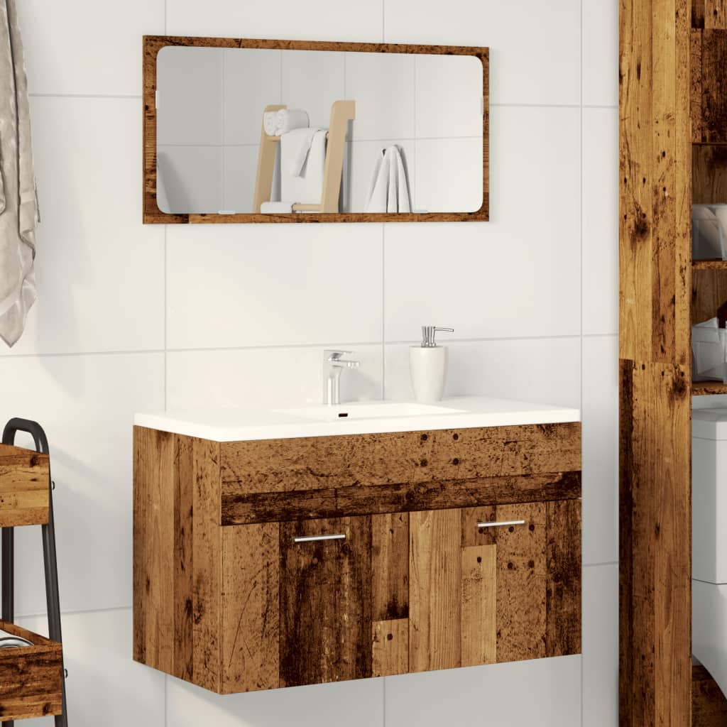 vidaXL Szafka pod umywalkę, stare drewno, 90x38,5x46 cm
