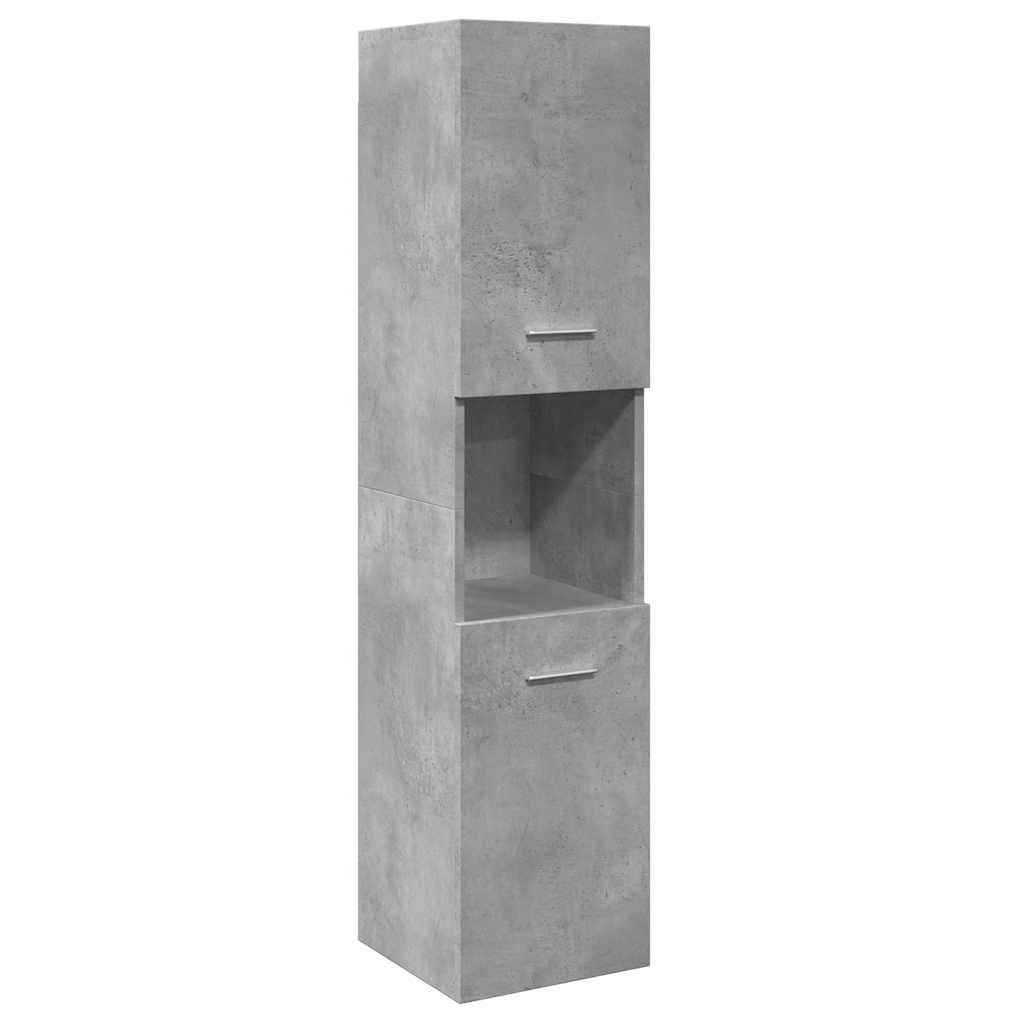 vidaXL Wisząca szafka łazienkowa, szarość betonu, 30x30x130 cm