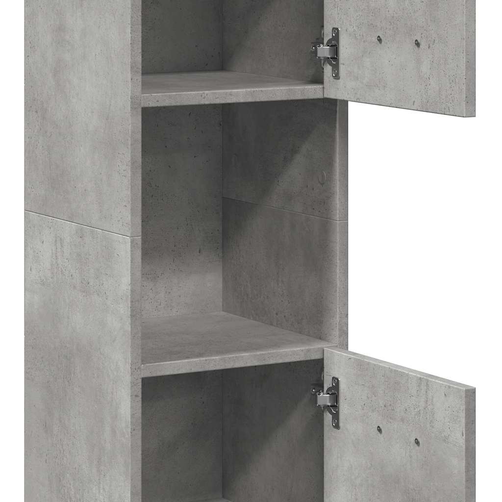 vidaXL Wisząca szafka łazienkowa, szarość betonu, 30x30x130 cm