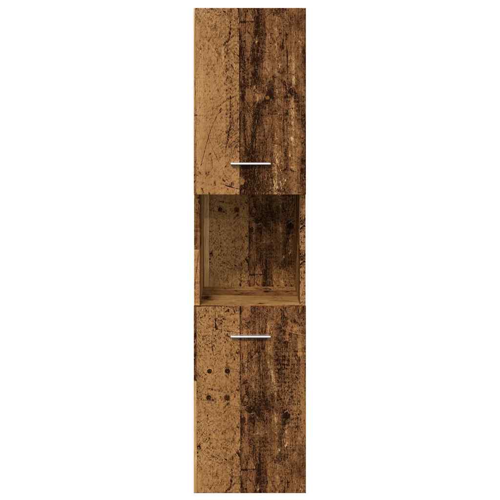 vidaXL Wisząca szafka łazienkowa, stare drewno, 30x30x130 cm