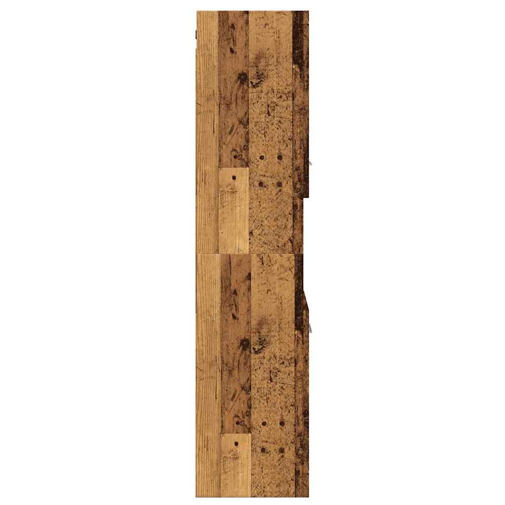 vidaXL Wisząca szafka łazienkowa, stare drewno, 30x30x130 cm