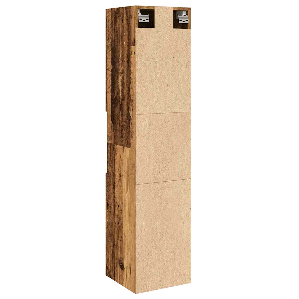 vidaXL Wisząca szafka łazienkowa, stare drewno, 30x30x130 cm