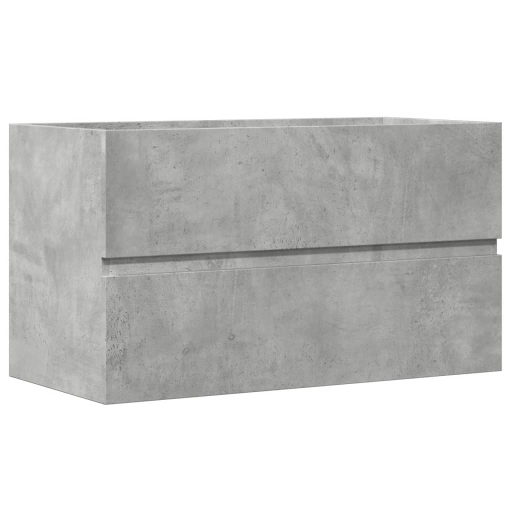 vidaXL Wisząca szafka łazienkowa, szarość betonu, 80x38,5x45 cm