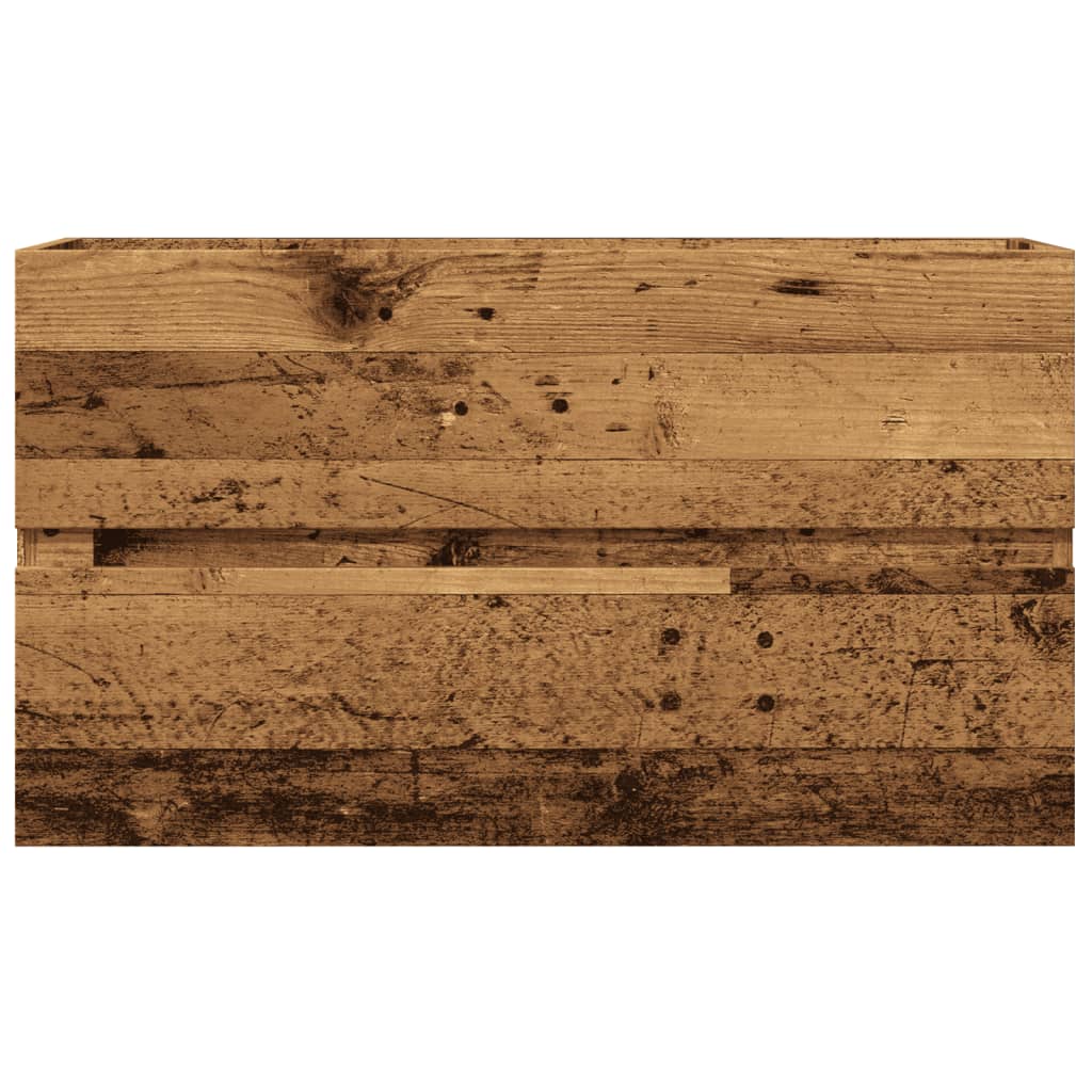 vidaXL Wisząca szafka łazienkowa, stare drewno, 80x38,5x45 cm