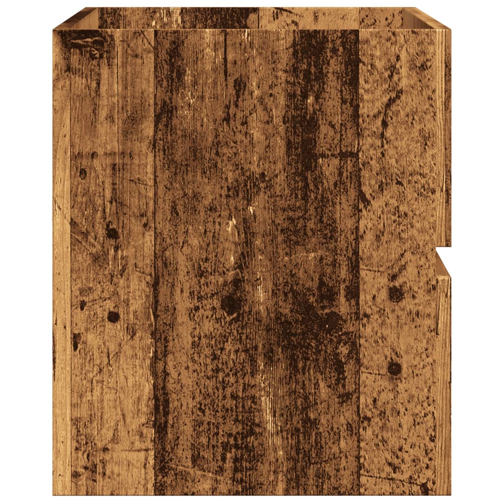 vidaXL Wisząca szafka łazienkowa, stare drewno, 80x38,5x45 cm
