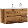 vidaXL Wisząca szafka łazienkowa, stare drewno, 80x38,5x45 cm