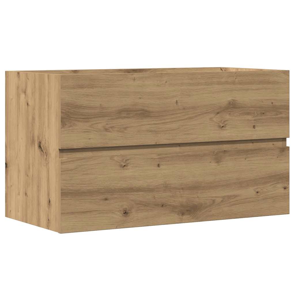 vidaXL Wisząca szafka łazienkowa, dąb artisian, 80x38,5x45 cm