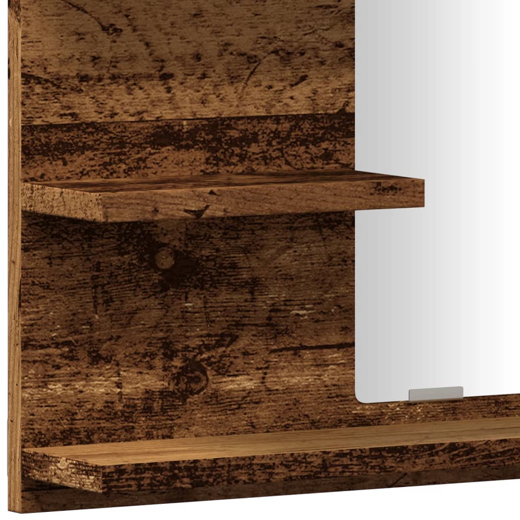 vidaXL Szafka łazienkowa z lustrem, stare drewno, 60x10,5x45 cm