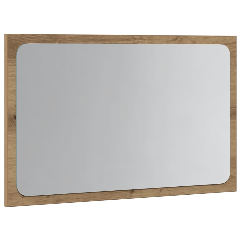 vidaXL Lustro łazienkowe z LED, dąb artisan, 60x8,5x38 cm