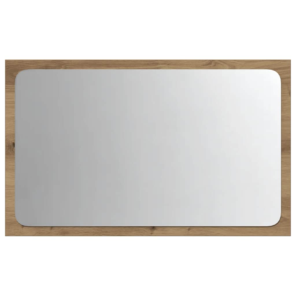 vidaXL Lustro łazienkowe z LED, dąb artisan, 60x8,5x38 cm
