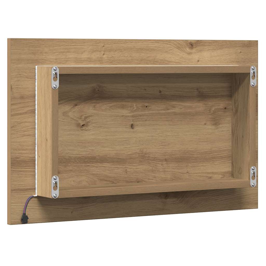 vidaXL Lustro łazienkowe z LED, dąb artisan, 60x8,5x38 cm