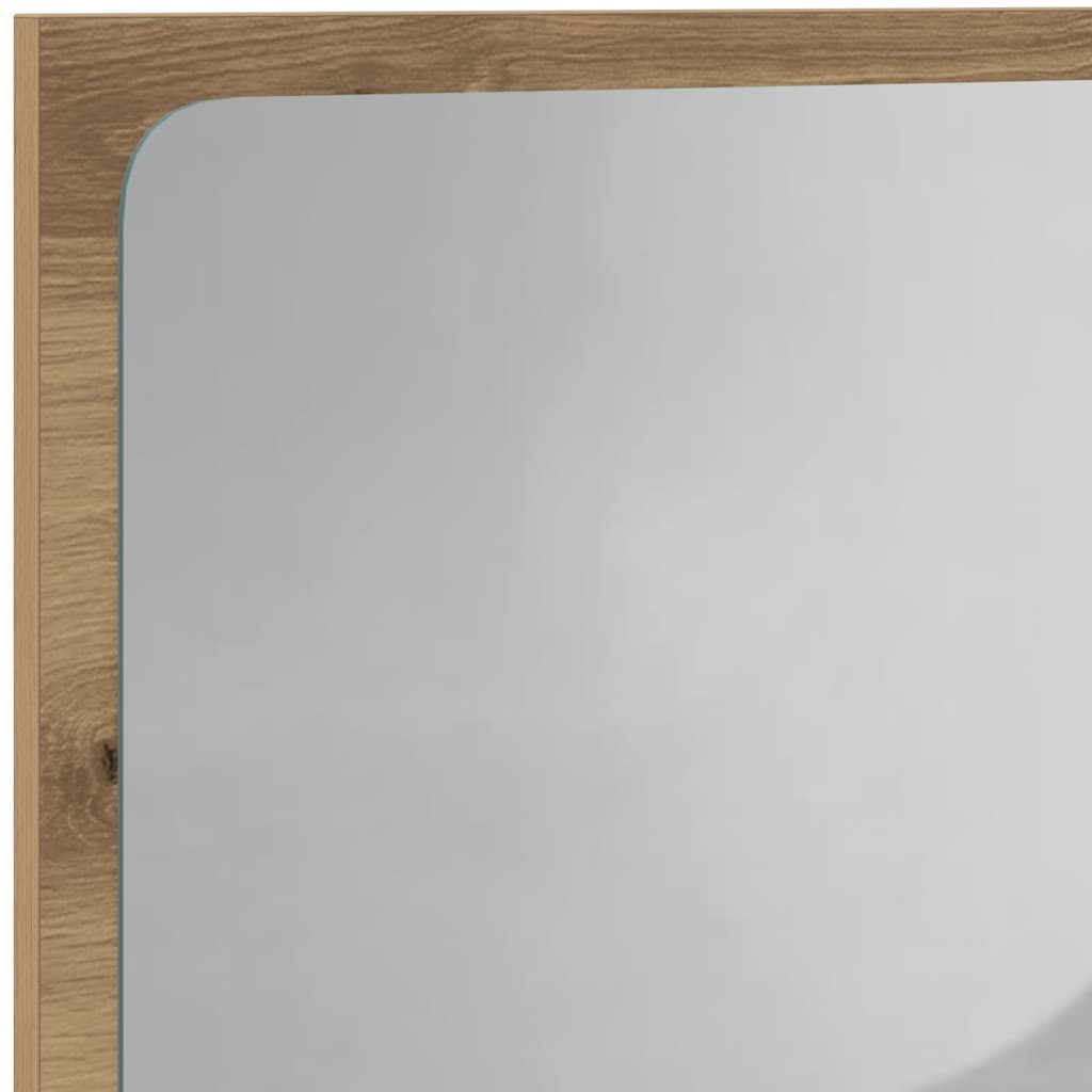 vidaXL Lustro łazienkowe z LED, dąb artisan, 60x8,5x38 cm
