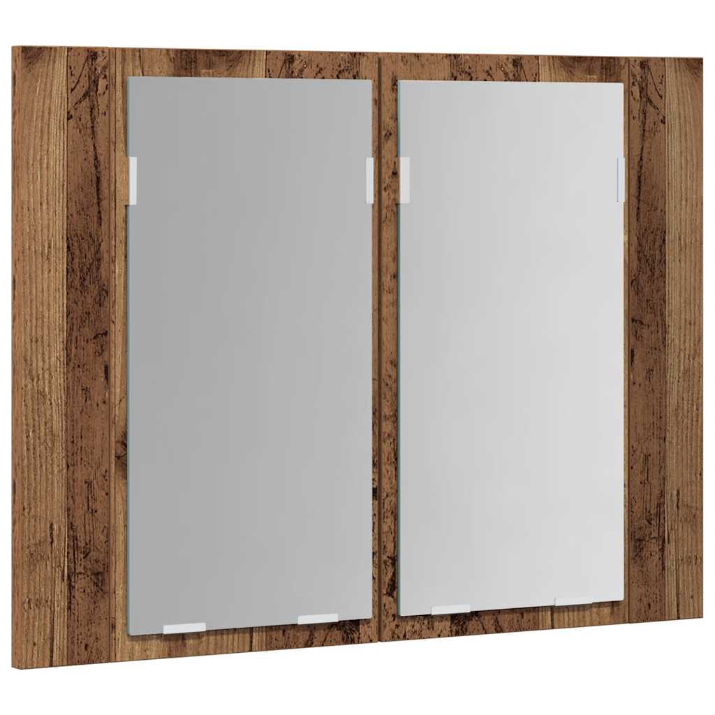 vidaXL Szafka łazienkowa z lustrem, stare drewno, 60x12x45 cm