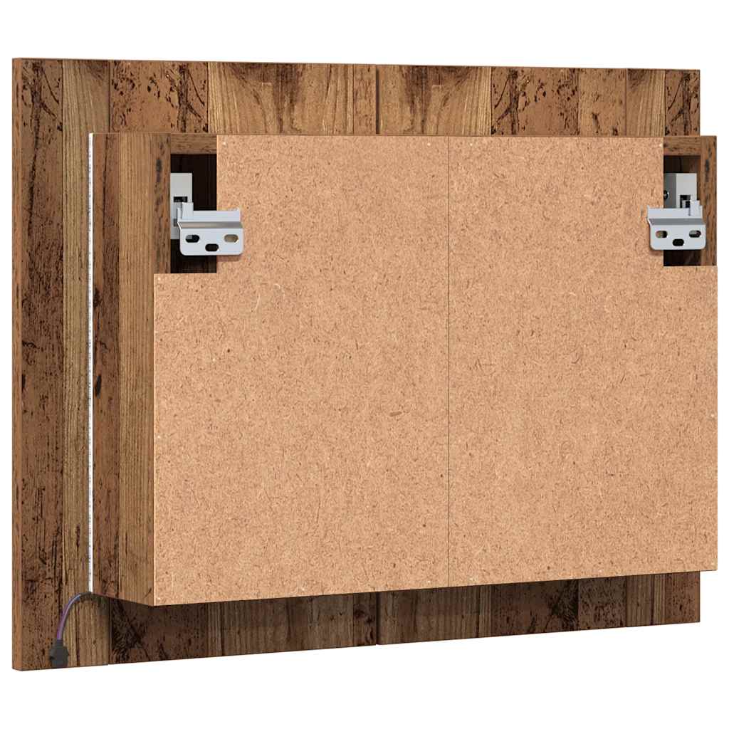 vidaXL Szafka łazienkowa z lustrem, stare drewno, 60x12x45 cm