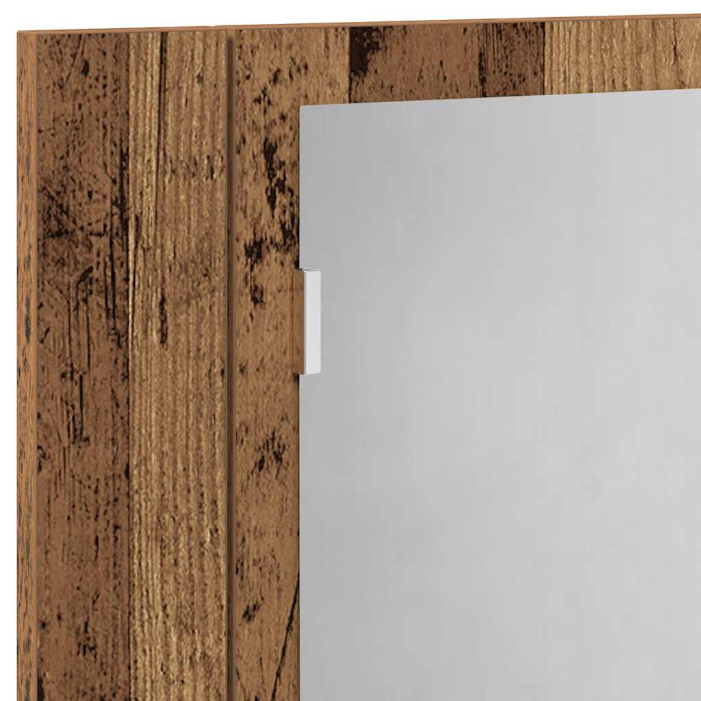 vidaXL Szafka łazienkowa z lustrem, stare drewno, 60x12x45 cm