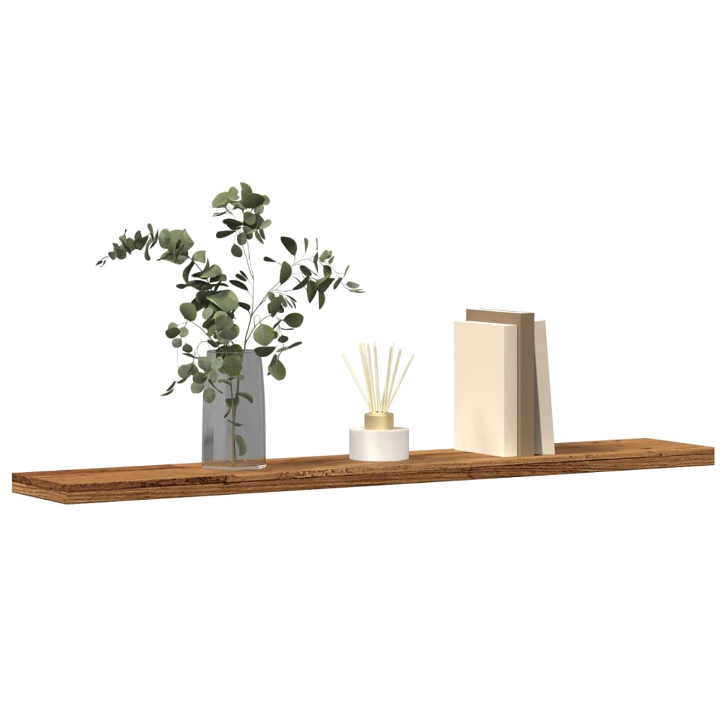 vidaXL Półki na książki, 4 szt., kolor starego drewna, 60x10x1,5 cm
