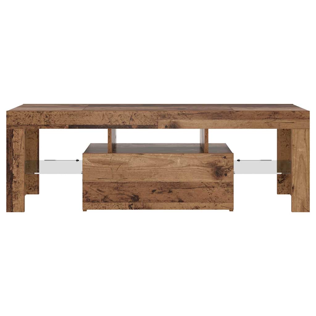 vidaXL Szafka pod TV z oświetleniem LED, stare drewno, 120x36,5x40 cm