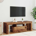 vidaXL Szafka pod TV z oświetleniem LED, stare drewno, 120x36,5x40 cm