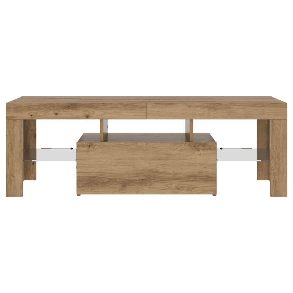 vidaXL Szafka pod TV z oświetleniem LED, dąb artisan, 120x36,5x40 cm