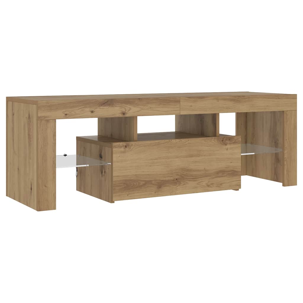 vidaXL Szafka pod TV z oświetleniem LED, dąb artisan, 120x36,5x40 cm