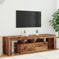 vidaXL Szafka pod TV z oświetleniem LED, stare drewno, 140x36,5x40 cm