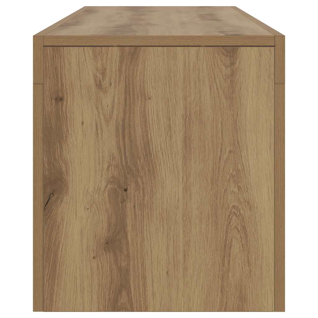vidaXL Szafka pod TV z oświetleniem LED, dąb artisan, 140x36,5x40 cm