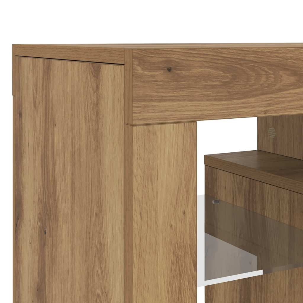vidaXL Szafka pod TV z oświetleniem LED, dąb artisan, 140x36,5x40 cm