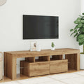 vidaXL Szafka pod TV z oświetleniem LED, dąb artisan, 140x36,5x40 cm