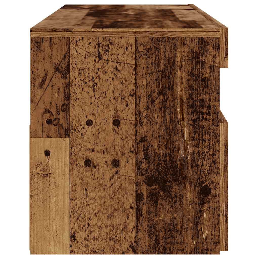 vidaXL Szafka pod TV z oświetleniem LED, stare drewno, 120x35x40 cm