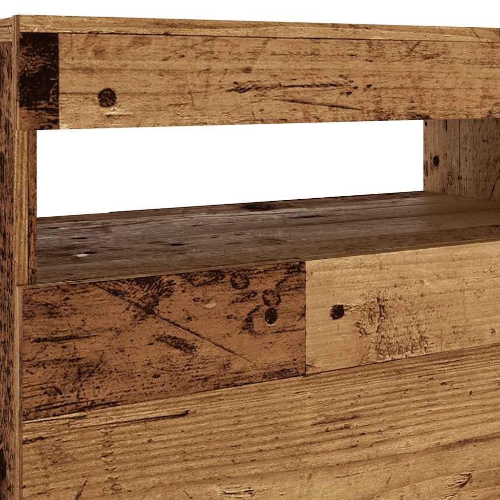 vidaXL Szafka pod TV z oświetleniem LED, stare drewno, 120x35x40 cm