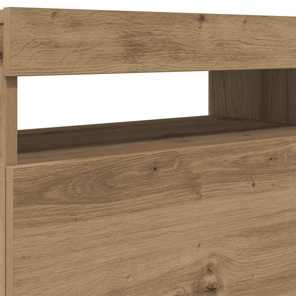 vidaXL Szafka pod TV z oświetleniem LED, dąb artisan, 120x35x40 cm