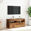 vidaXL Szafka pod TV z oświetleniem LED, stare drewno, 90x35x40 cm