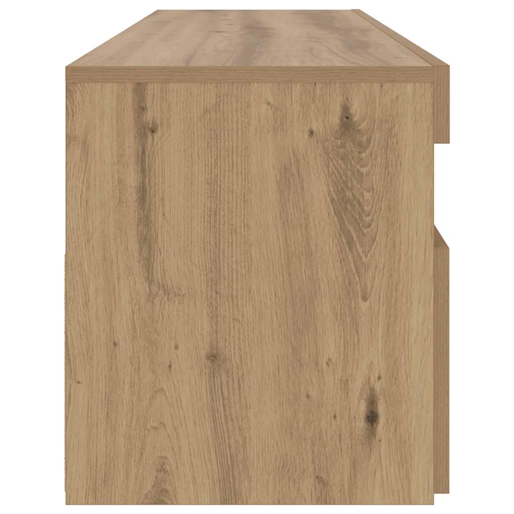 vidaXL Szafka pod TV z oświetleniem LED, dąb artisan, 90x35x40 cm