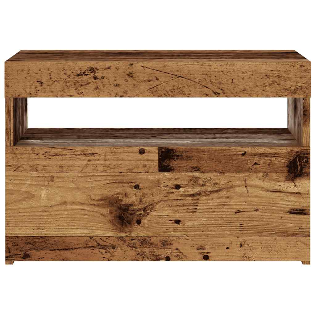 vidaXL Szafka pod TV z oświetleniem LED, stare drewno, 60x35x40 cm