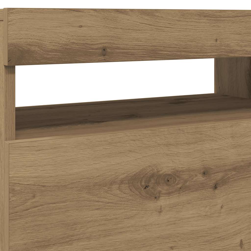vidaXL Szafka pod TV z oświetleniem LED, dąb artisan, 60x35x40 cm